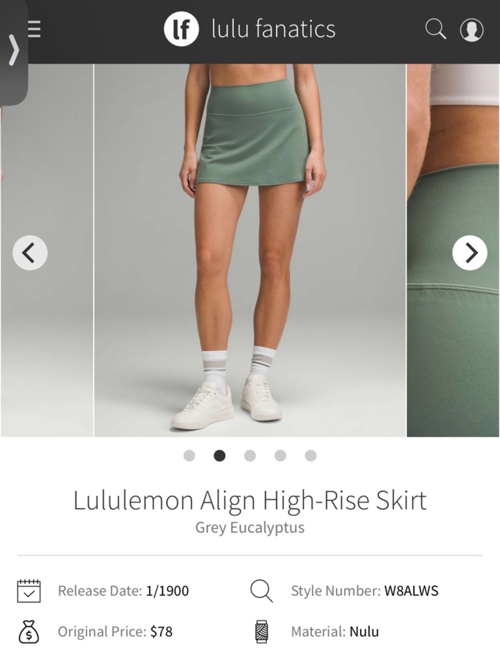 lululemon athletica Align High-Rise Skirt - Grey Eucalyptus Green